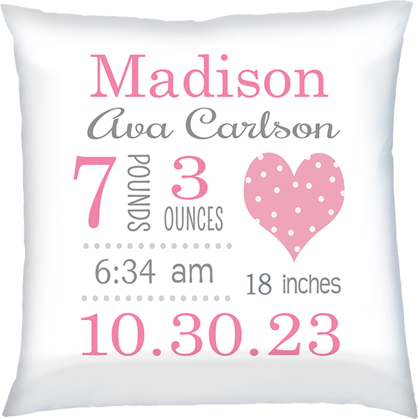 Birth hotsell announcement pillow