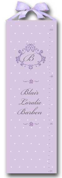 personalized growth chart - new baby girl nursery gift - lilac dottie