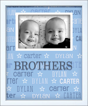 Brothers Name Picture Frame - Brothers Names & Stars - Baby Boy Gift