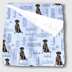 "All Names" Minky Baby Blanket  "I Love My Dog" Cute Black Labrador