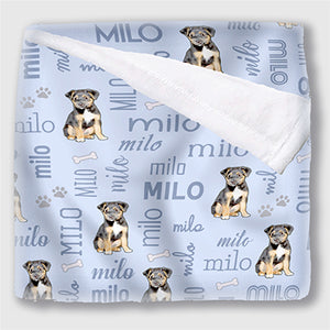 "All Names" Minky Baby Blanket  "I Love My Dog" Cute German Shepherd Mix