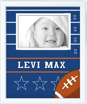 Baby Name Picture Frame - Football Field Birth Stats - Baby Boy Gift